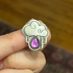 Amethyst Little Dark Clouds Pendant Sterling Silver